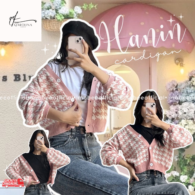 Baju Korea / HANIN CARDIGAN RAJUT TWEED // CARDIGAN KOREA CROP CARDI BALON