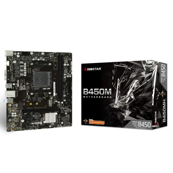 Motherboard BIOSTAR B450MH (AM4, AMD, B450, DDR4, USB3.2, SATA3)