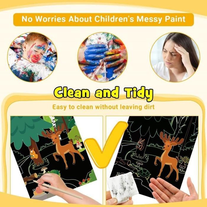 

TERLARIS! 9sheets Lukisan Glitter Anak Magic Scratch Painting Art Paper Card Set - Unicorn