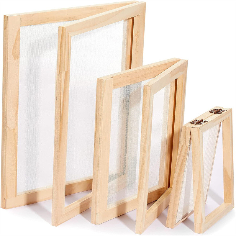 

New Multi-size Paper Making Mould Frame DIY Papermaking Paper Making Screen Learning Wood Handcraft Gift Wooden Mesh Mold
