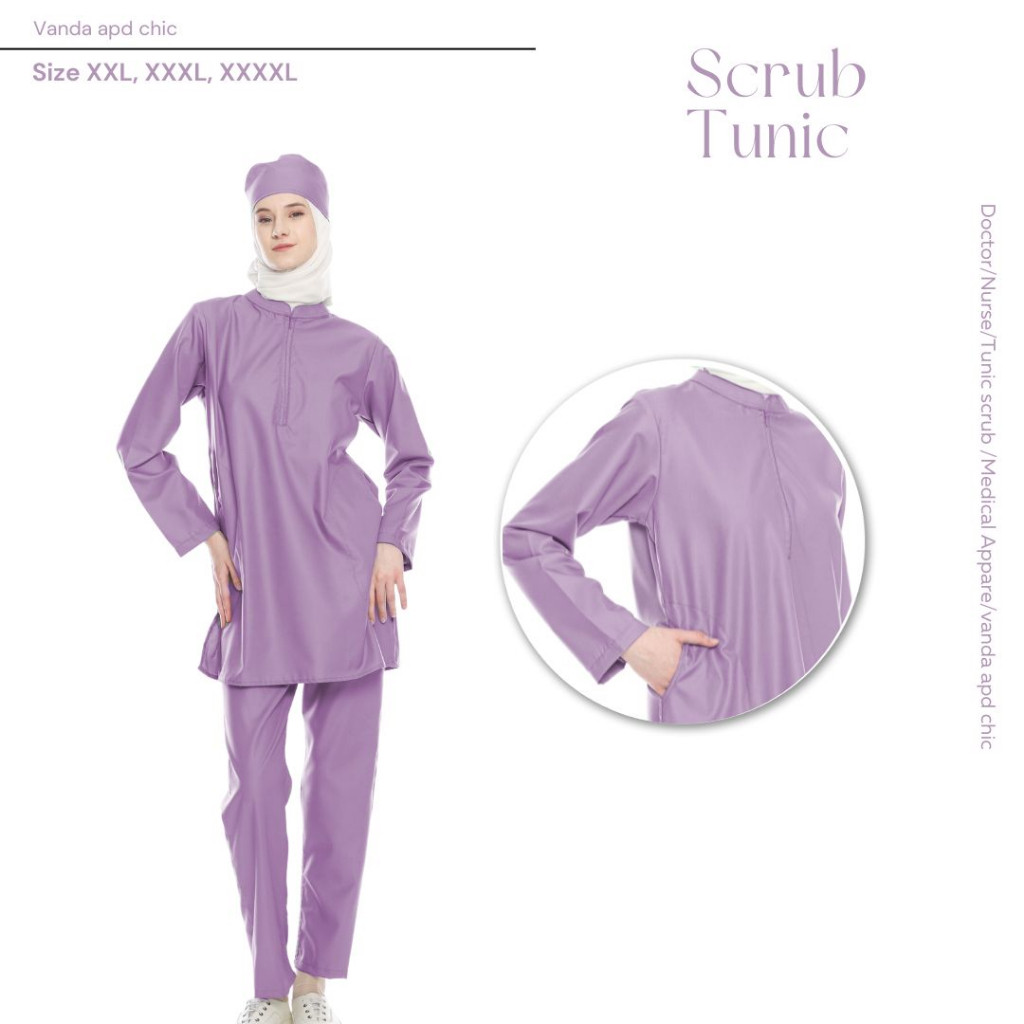 C8 BAJU OKA TUNIK JUMBO/BAJU JAGA/BAJU PERAWAT/SERAGAM DOKTER/SCRUB MEDIS JUMBO