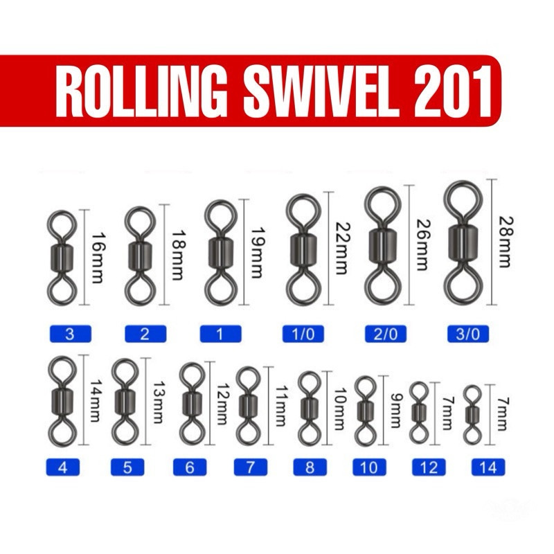 Kili Kili Pancing Rolling Swivel 201 1000pcs