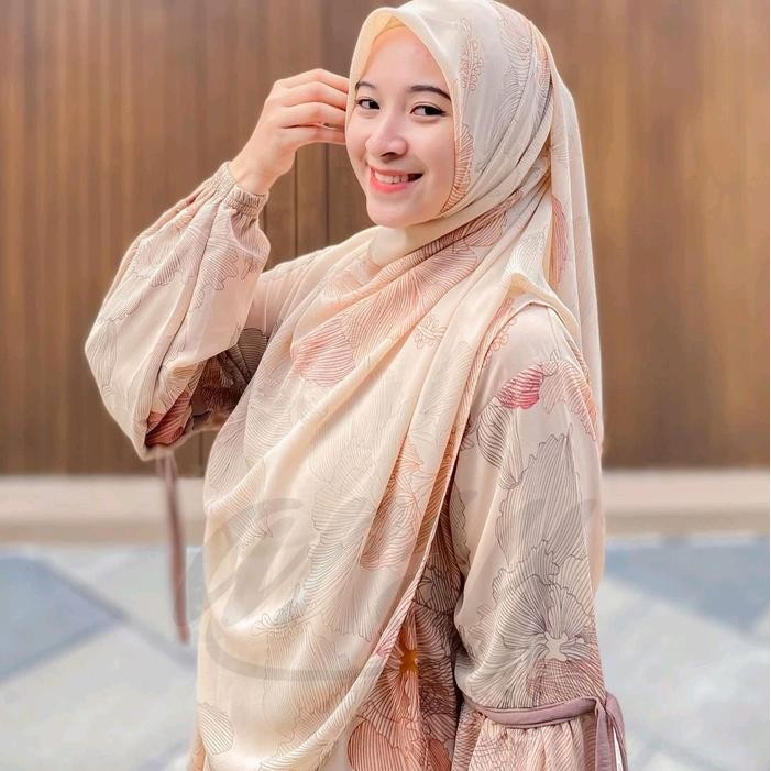 AYDEEN SET SEGI EMPAT JUMBO HIJAB MOTIF PHASMINA GAMIS MOTIF BUNGA SET BABYDOLL CERUTI MOTIF SET SCA