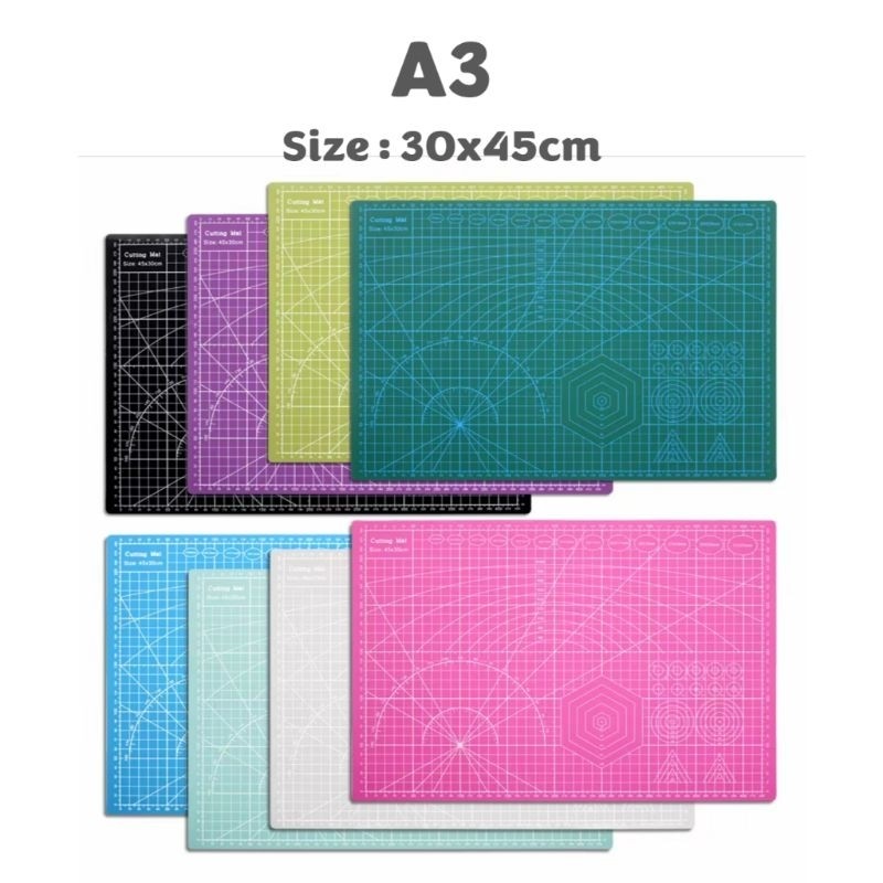 

Alas Meja Mewarnai Crayon Alas Potong Kertas ( Cutting Mat ) Ukuran A3 Bahan PVC, Double-SideCO