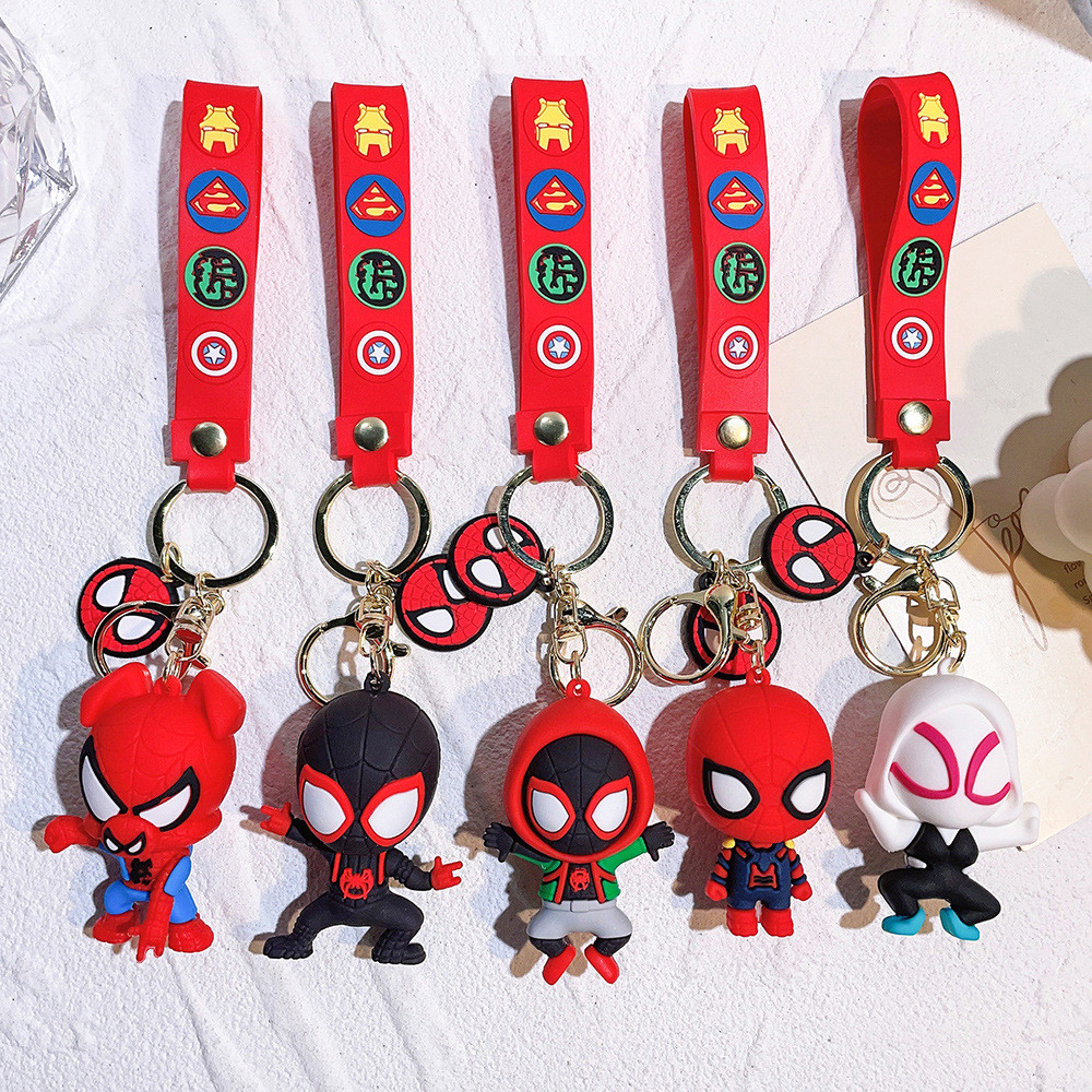 MINISO Marvel Spider Man Cute Doll Pendant Action Doll Spider Man Avenger Backpack Keyain Bag Keyain