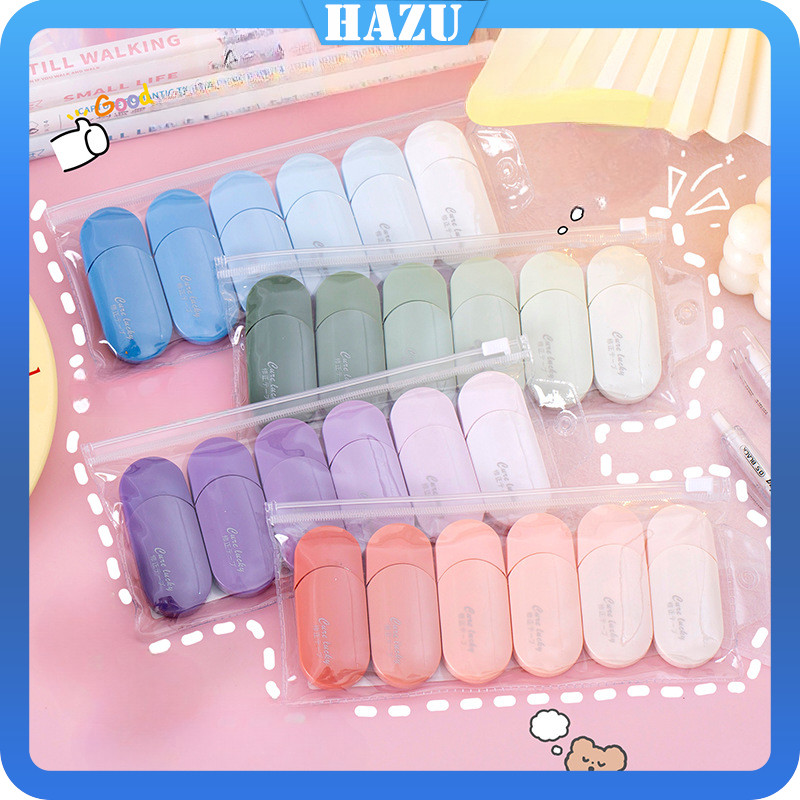 

6PCS Correction Tape / Tip Ex Kertas / Pita Koreksi 30 Meter Warna Pastel Tidak Mudah Terputus