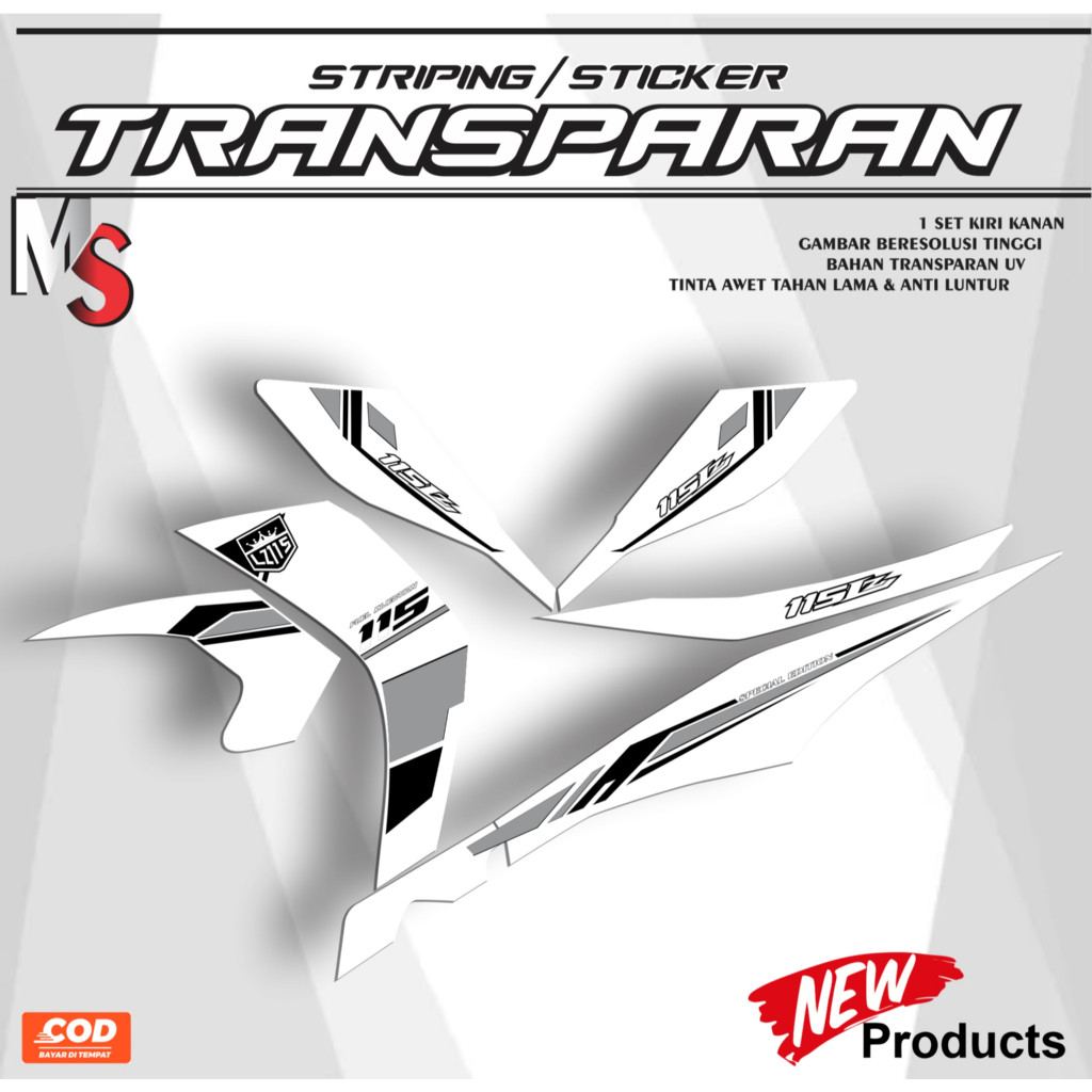 STIKER MOTOR Striping Transparan Jupiter Z1 115 LZ Lagenda Vietnam 01