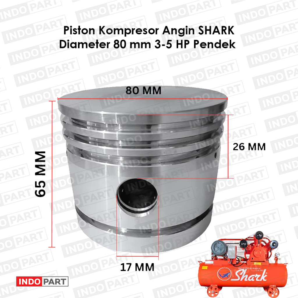 Piston Kompresor 80 x 65 mm Seher Mesin Kompresor Angin 3 - 5 HP