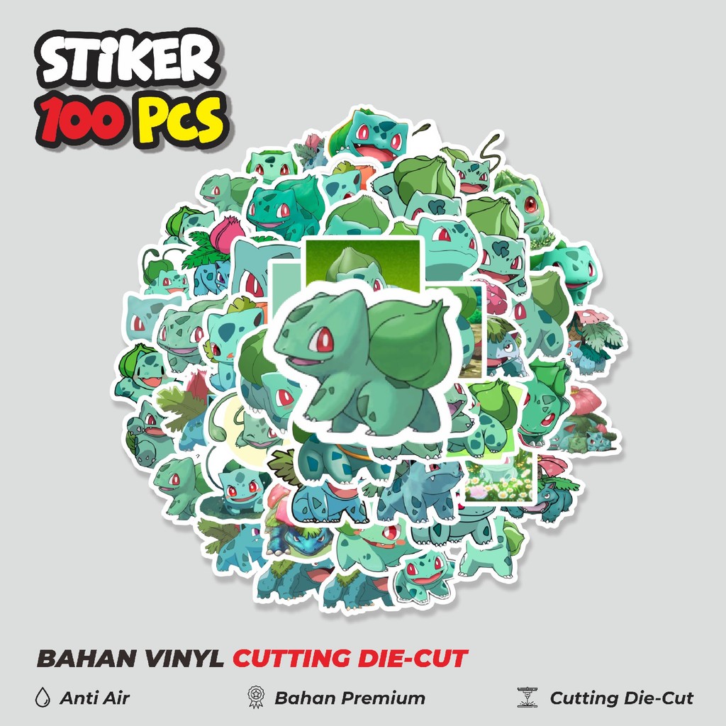 

Terbaru! 50 pcs Stiker Kartun Pokemon Bulbasaur Dekorasi Lucu Kreatif untuk Notebook, Skateboard, HP