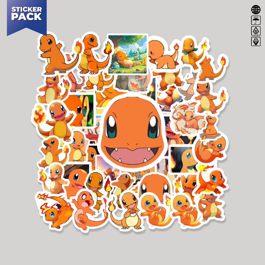 

[100PCS]Stiker Pack Stiker Kartun Pokemon Charmander Aesthetic Vinyl Anti Air Dekorasi Sticker Laptop Buku Journal Koper Helm Casing HP Gitar Helm Skateboard