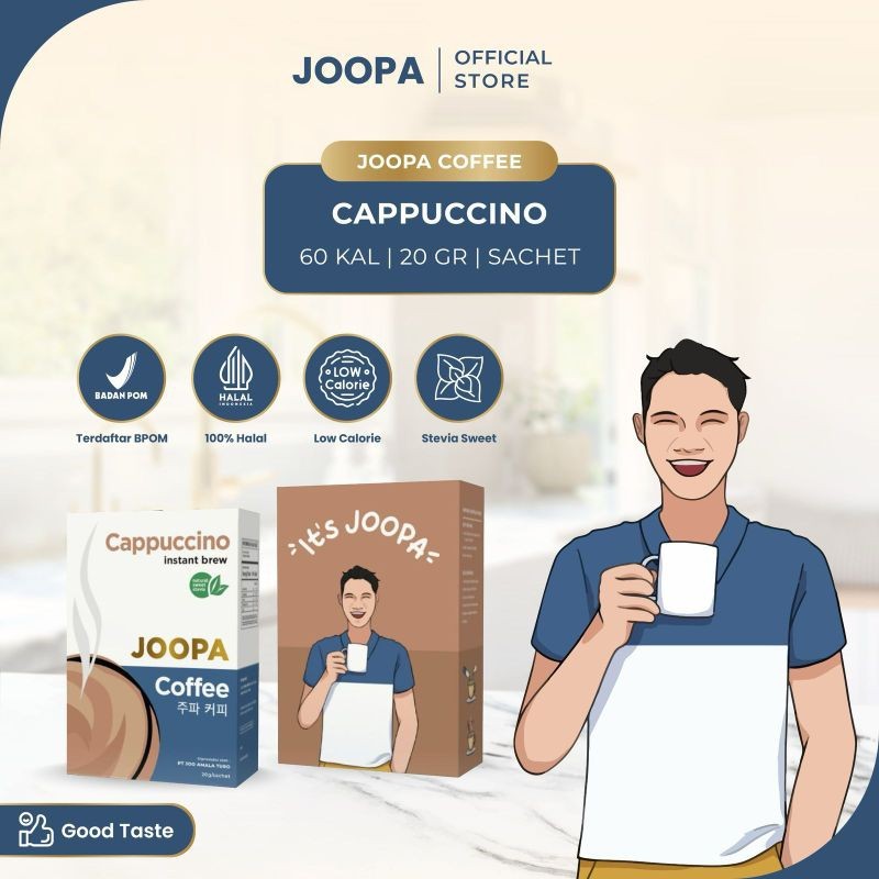 

JAMIN MURAH !!!Joopa l Low calorie Instant coffee dengan stevia rasa cappuccino(BISA LANGSUNG ORDER)
