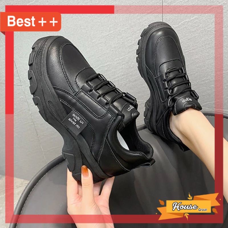Terlaris Termurah / RUXIA S15 Sepatu Sneakers Wanita Casual Sepatu Sekolah Wanita Warna Hitam Sepatu