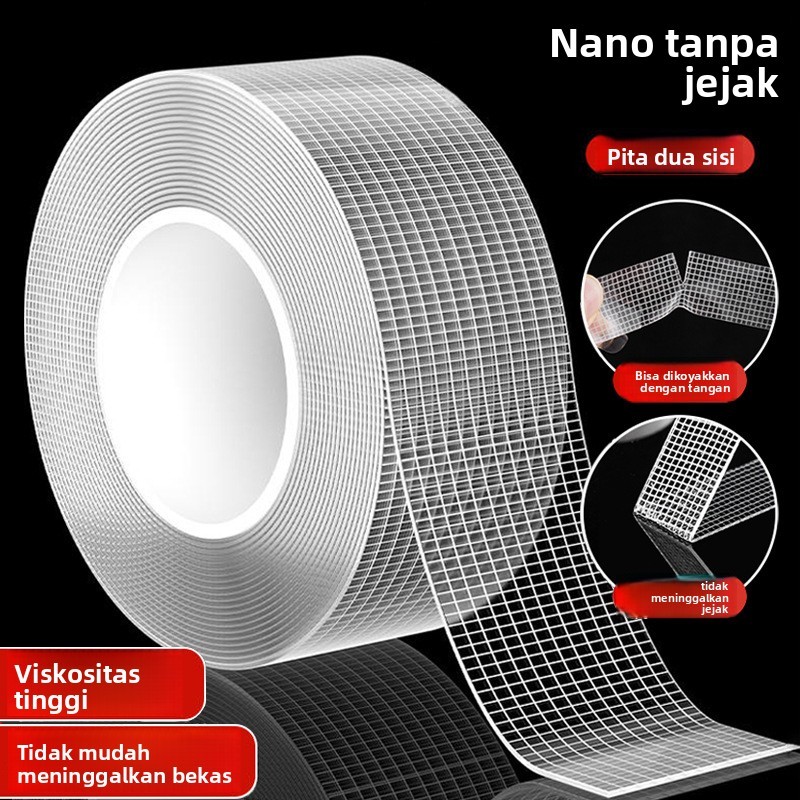

(3PCS) Pita Nano Dua Sisi Grid Daya Rekat Tinggi Tanpa Jejak Stiker Ajaib Universal Transparan Tahan Air Pita Akrilik Dua Sisi