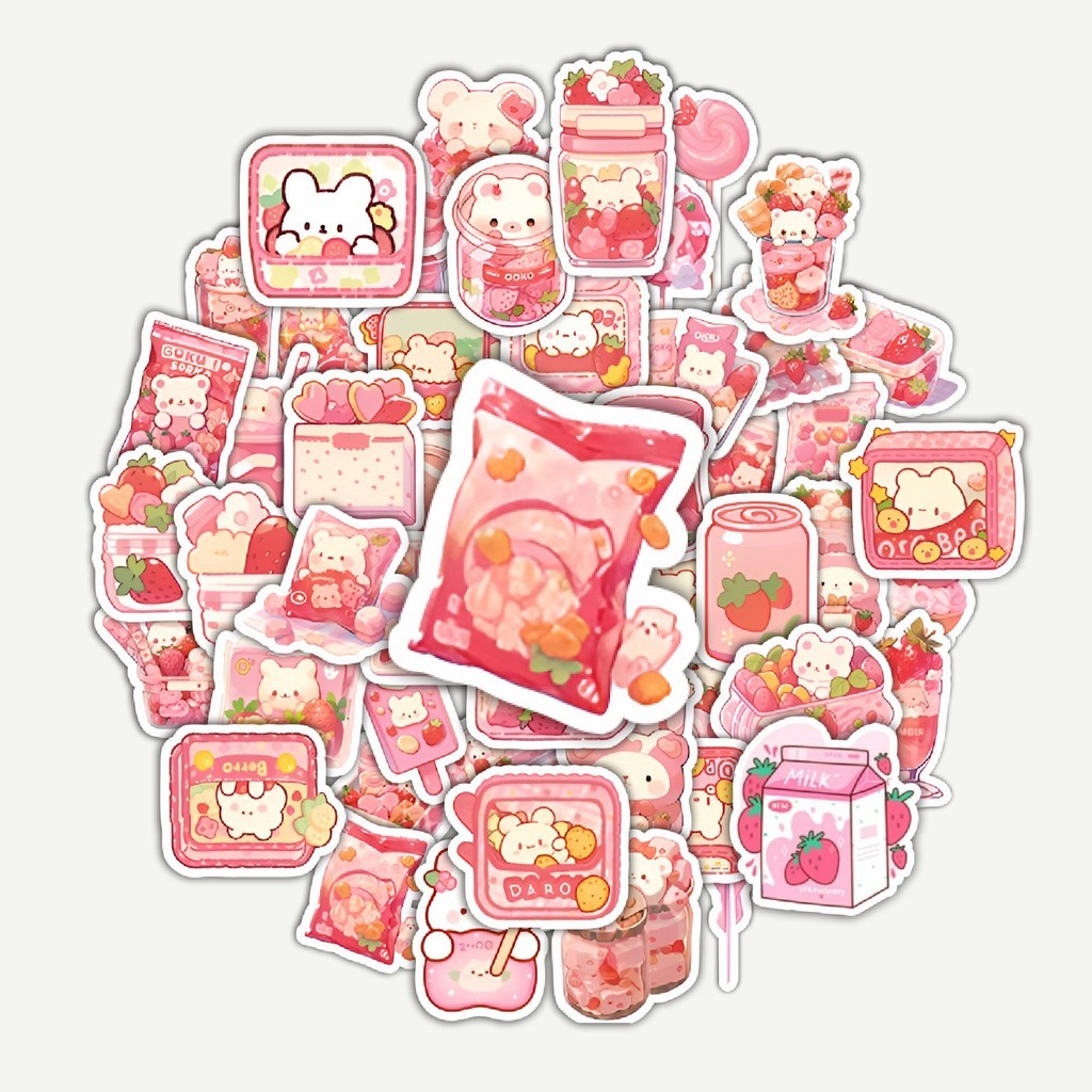 

Sticker Pack Stiker Snack Pink [Cemilan Warna Pink] | Sticker TUMBLR | Stiker LAPTOP KOPER HELM