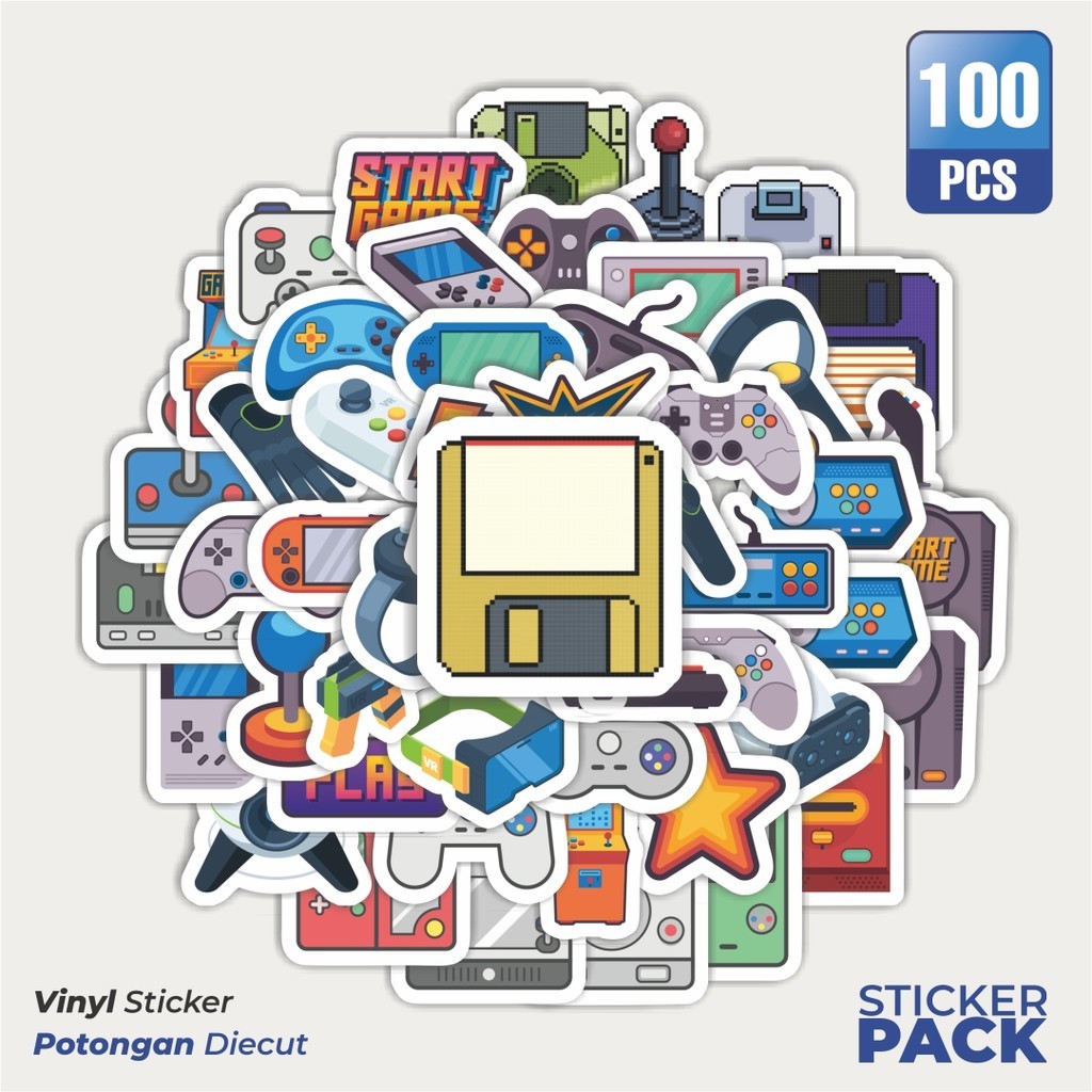

MURAH 100 PCS Stiker Gamepad Konsol Game Waterproof Aesthetic- Untuk Laptop, Motor, dan Helm - Paper Stationery Pack
