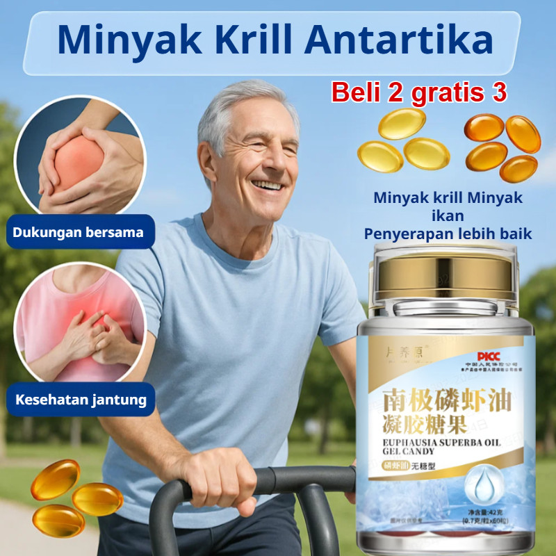 ⚡COD+Beli 3 Gratis 2⚡Permen Gel Minyak Krill Antartika Minyak Udang/kapsul Antartika Krill Oil /kaps