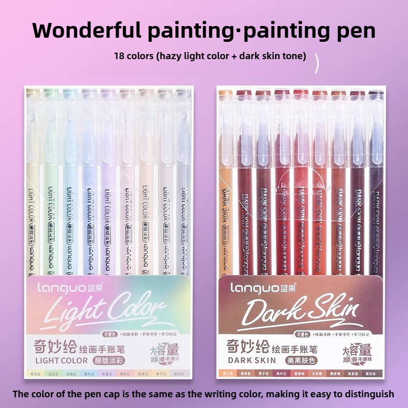 

198/6 PCS Drawing Highlighter Morandi Gel Pen Student Diary Scrapbook Painting DIY Gel Pen School Supplies Stationery