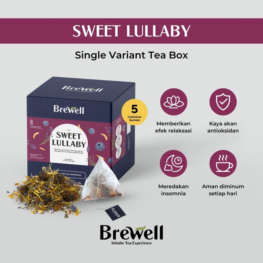

Brewell | Sweet Lullaby - Rooibos with MIxed Flowers and Blueberry Tea Bag