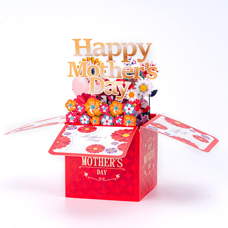 

Mother's Day Cards HAPPY MOTHER'S DAY 3D Pop-Up Paper Flower Greeting Card Box with Message Card Envelope Gift for Mom Postcards