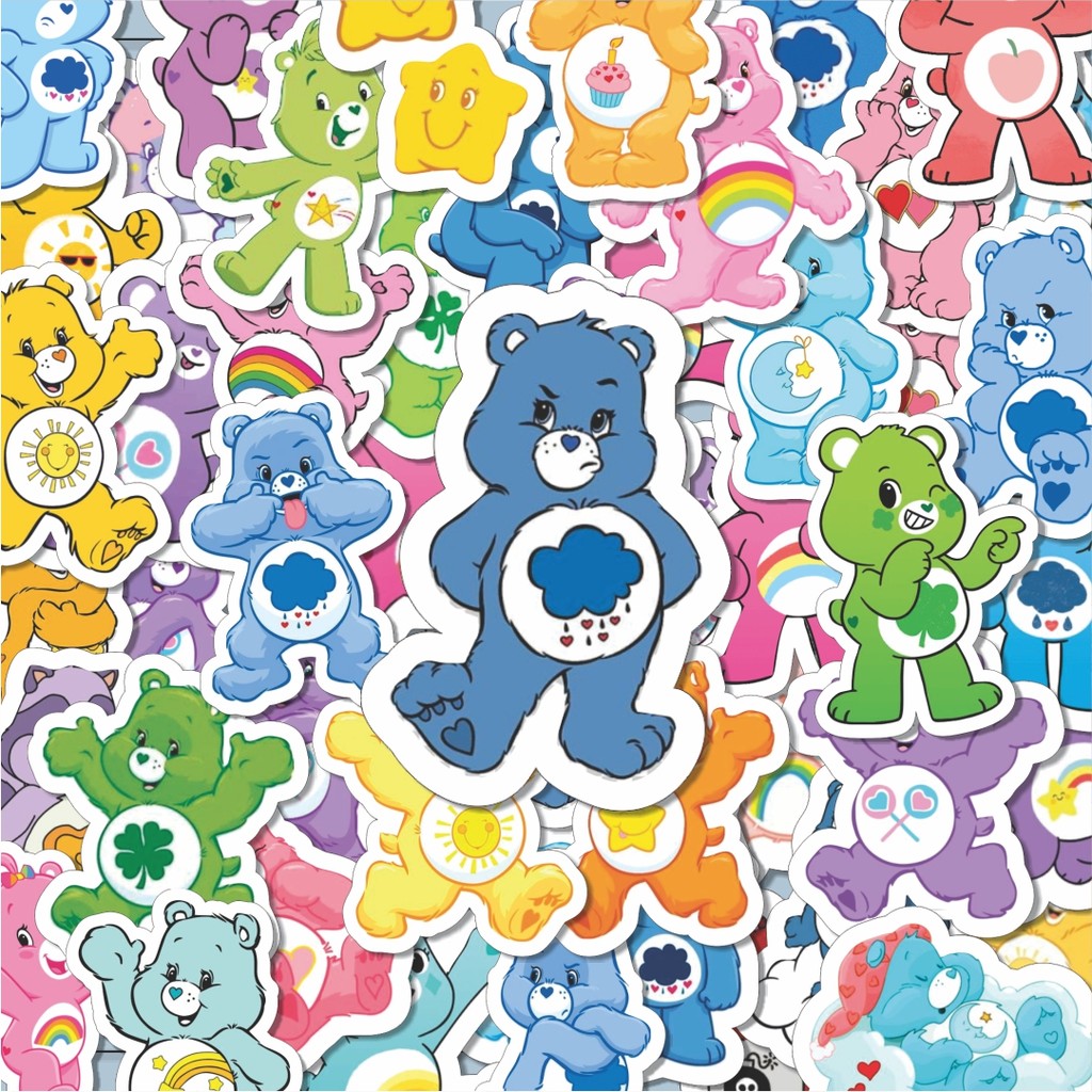 

100PCS Lucu Stiker Care Bears Stiker Aesthetic Stiker Anti Air Stikers Berperekat Waterproof sticker decal buat Motor Helm Buku Journal Koper Casing HP Laptop Botol Minum Hadiah anak