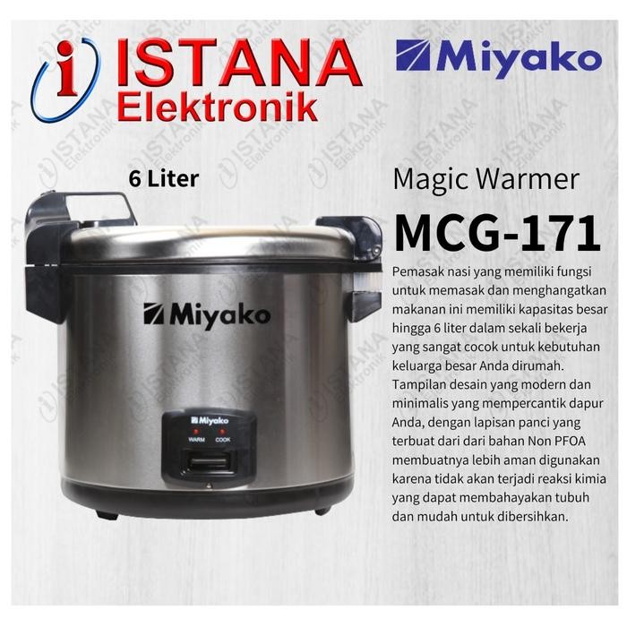 MIYAKO 3 IN 1 MAGIC WARMER PLUS /RICE COOKER/MAGIC COM 6 LITER MCG-171