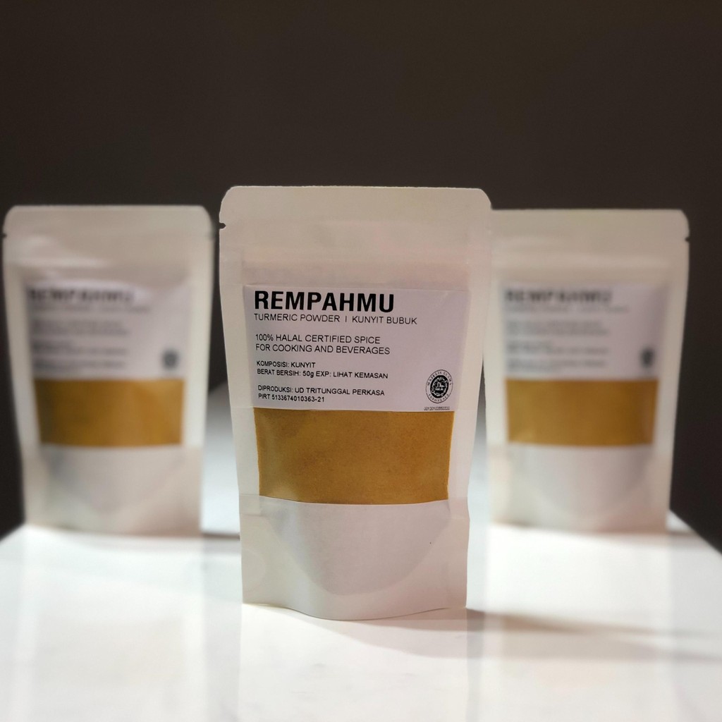 

Kunyit Halus Bubuk Merk Rempah Mu 100% Halal MUI Alami Tanpa Pengawet