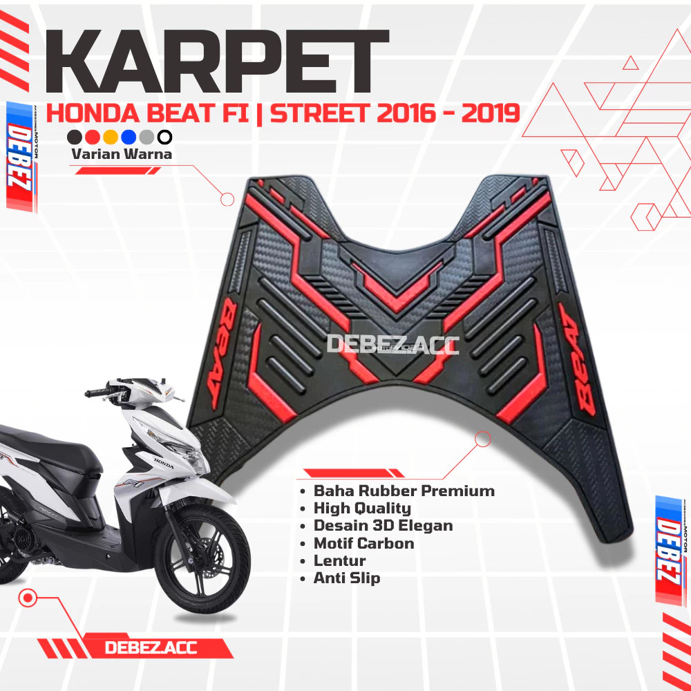 Aksesoris Karpet Motor Beat FI Beat Street 2013 2014 2015 2016 2017 2018 2019 Bahan Rubber Premium