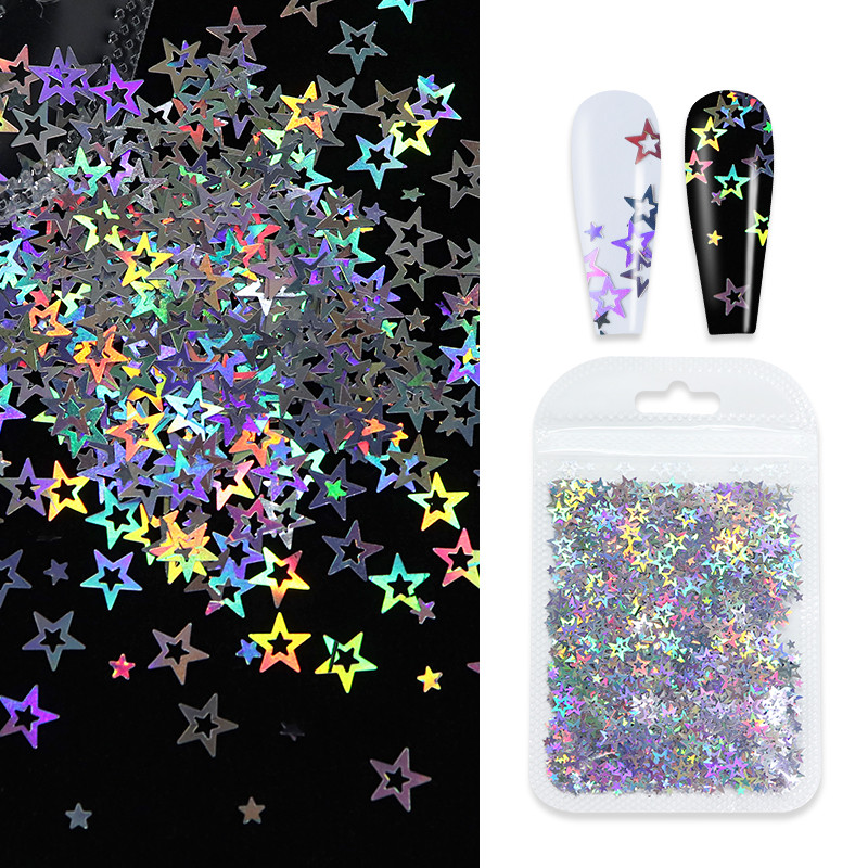 

Holographic Hollow Star Glitter For Epoxy Resin Filling Five-pointed Stars Resin Sequins Filler Scrapbook Handmade DIY Materials