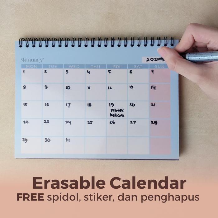 

Kalender Meja Hardcover A5/ Erasable Calendar by Trouvaille