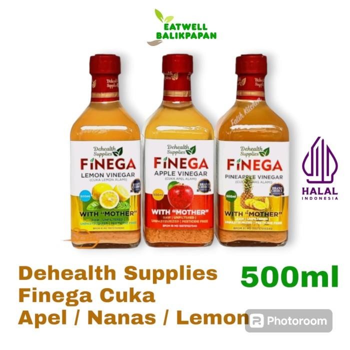 

FINEGA VINEGA CUKA APEL / CUKA NANAS / CUKA LEMON 500ML BOTOL KACA - APPLE CIDER VINEGAR - ACV - DEHEALTH SUPPLIES - Cuka Apel, plastik