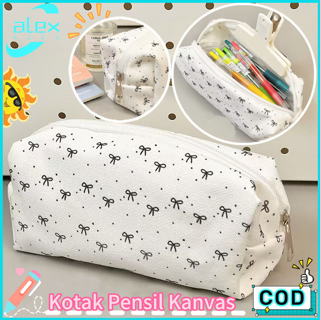 

Tas Penyimpanan Pensil Berkapasitas Besar Dengan Desain Ikat Kepang Gaya Lucu Tampilan Tinggi Sederhana Dan Terbuat Dari Kanvas