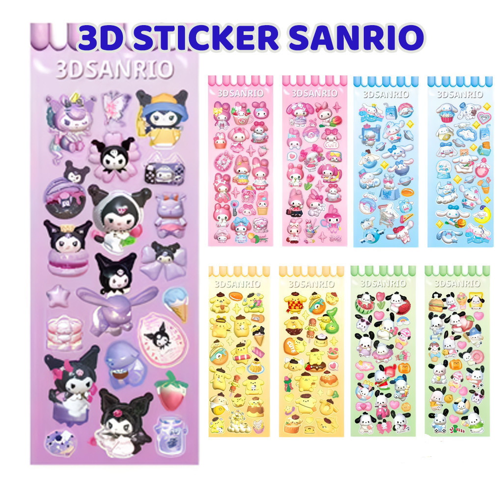 

(wk acc) STIKER HOLOGRAM SANRIO / Sticker Sanrio 3D Hologram Karakter Stiker Panjang Kuromi Melody Hiasan Dekorasi STICKER HOLOGRAM / Sticker Stiker PREMIUM Sanrio Japan Hologram Glitter Kuromi Cinnamoroll Melody Hello Kitty RANDOM MOTIF