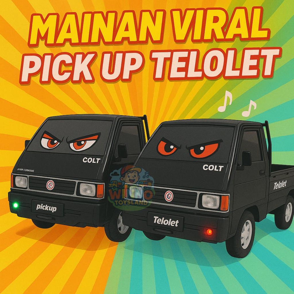 KIDZ - Mainan Anak Mobil Pick Up L300 Lampu  Tidak Lampu Black Edition  Mobil - Mobilan PICK UP