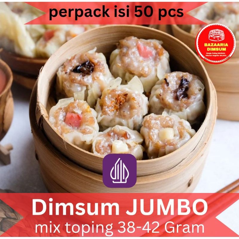 

FROZEN FOOD DIMSUM AYAM SUPER JUMBO HARGA SUPER MURAH (MIN 38-42 GRAM/PCS)(HARGA PERPack)(MIN ORDER 1 PACK = 50 PCS)