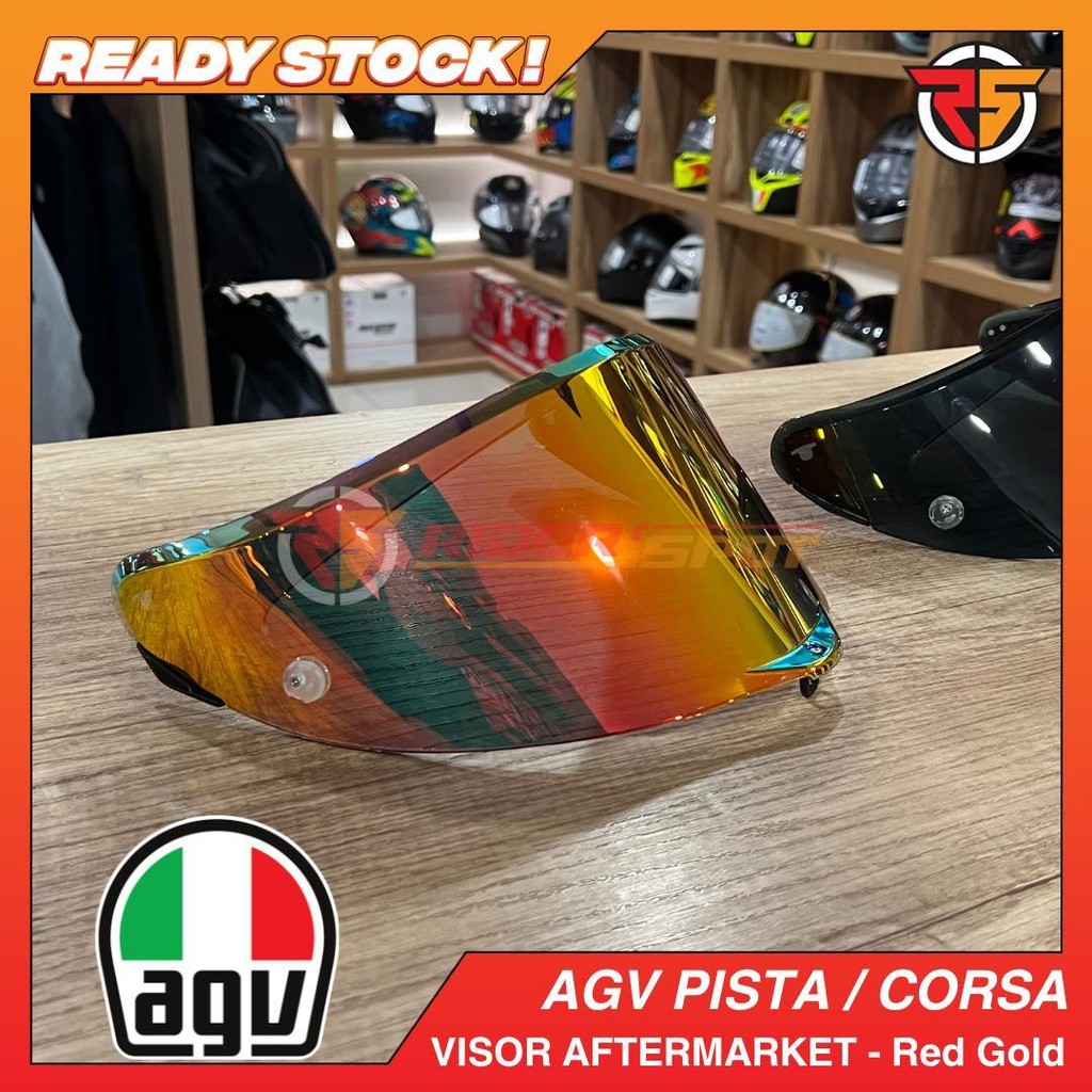 Kaca Motor Helm AGV Pista / Corsa Red Gold Visor Aftermarket