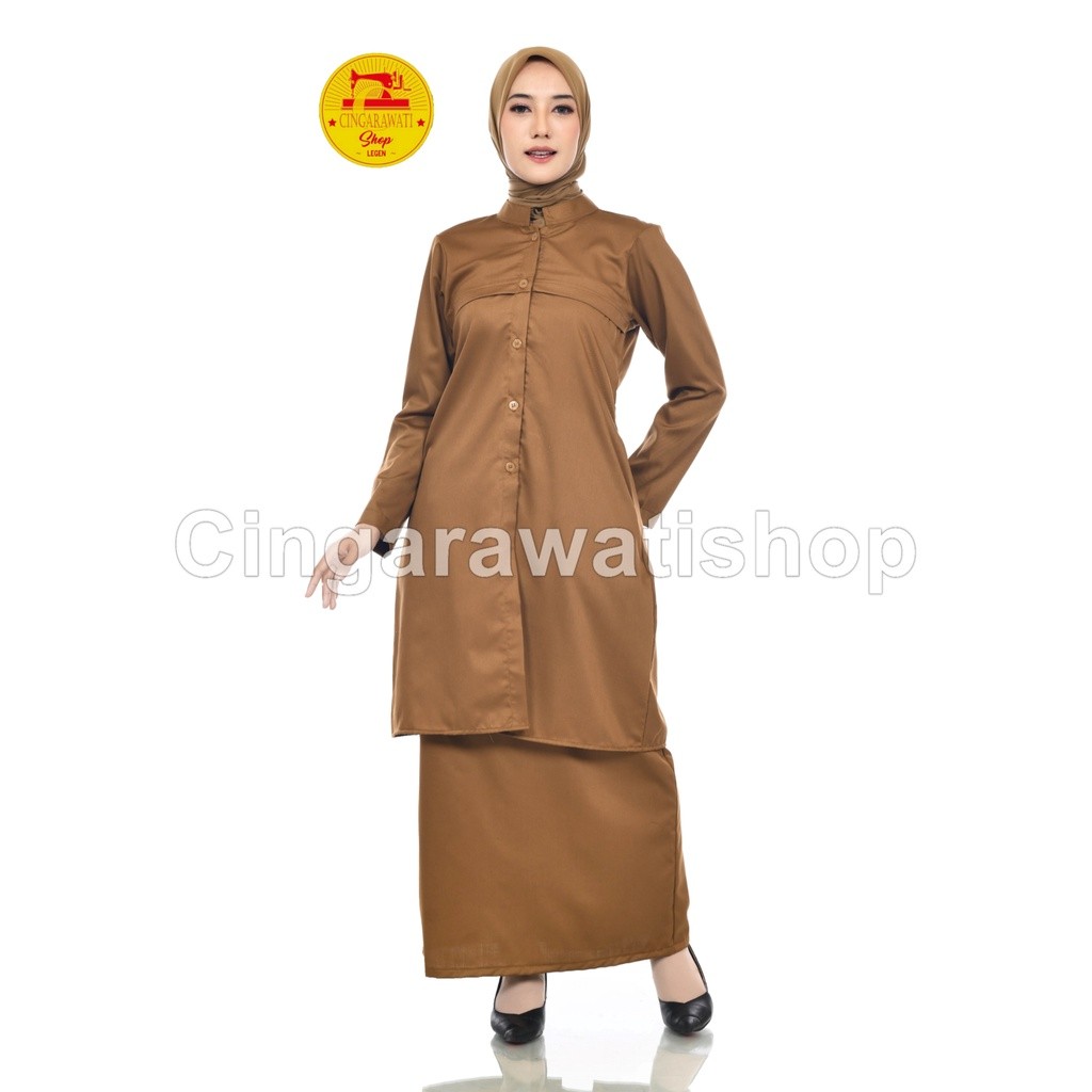 Promo Seragam Tunik PNS Khaki Tua Wanita - Model Terbar