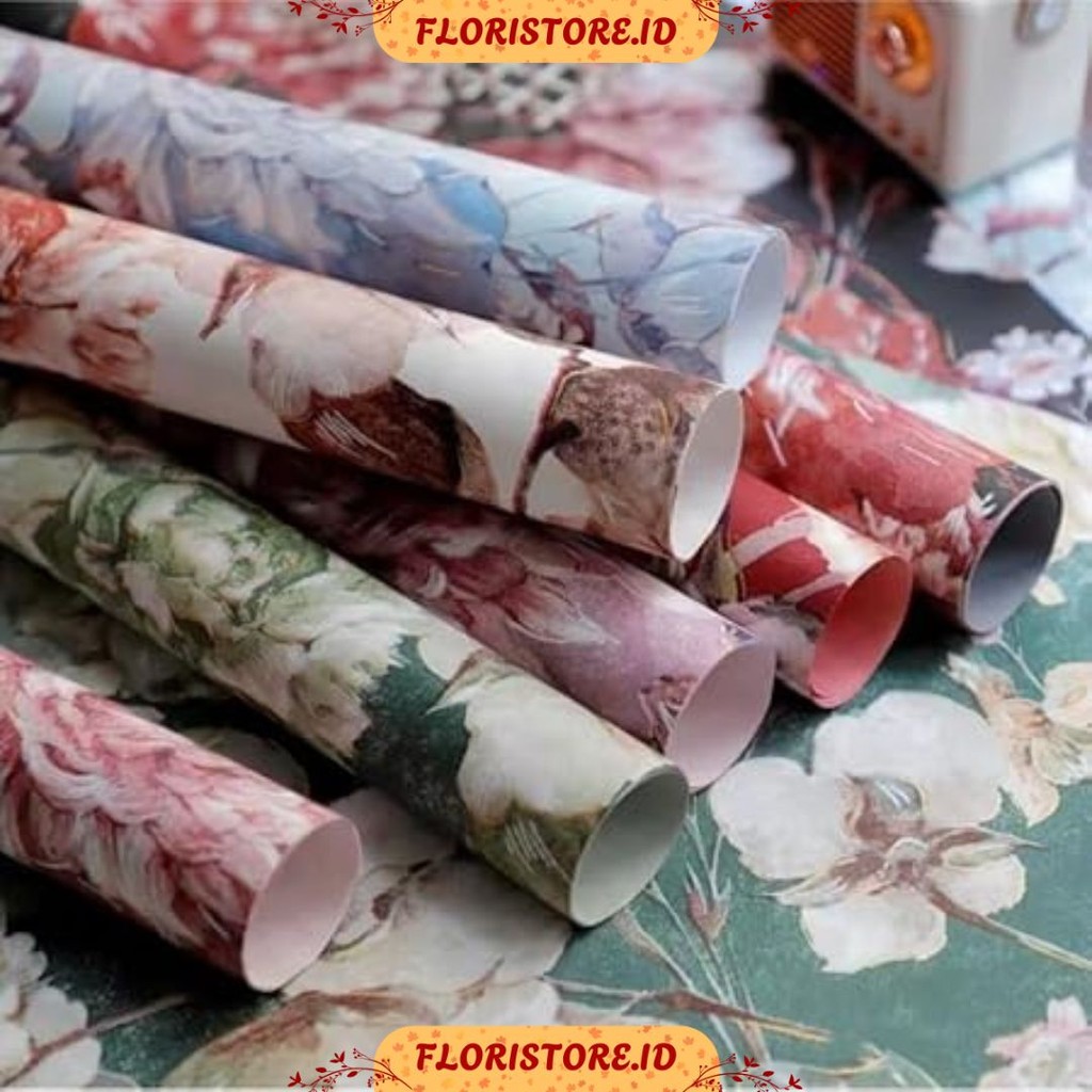 

FLORAL ART PRINT PAPER / CELLOPHANE / FLORIST PAPER / KERTAS BUKET BUNGA / WRAPPING WRAPPER