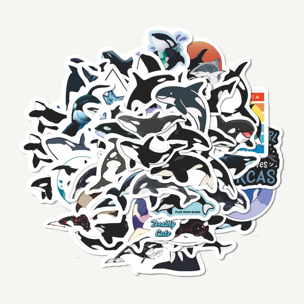 

Sticker Pack Stiker Hewan Orca/Paus | Sticker TUMBLR | Stiker LAPTOP KOPER HELM
