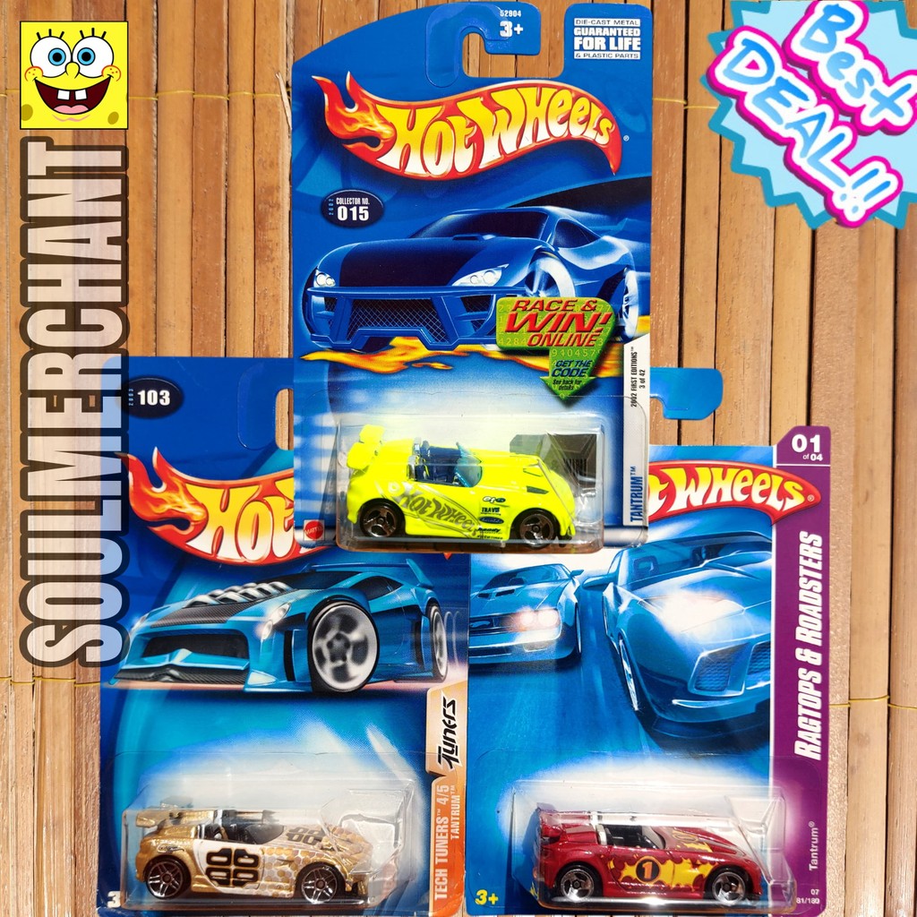 Hot Wheels Tantrum Kuning Merah Emas Mainan Diecast Mobil Balap JDM