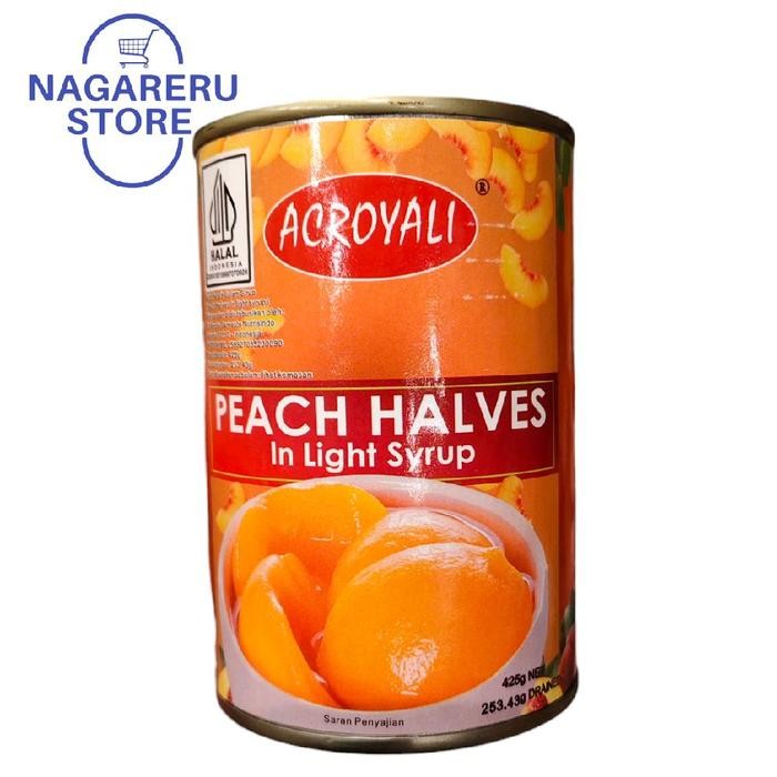 

Acroyali peach halves in light syrup 425gr