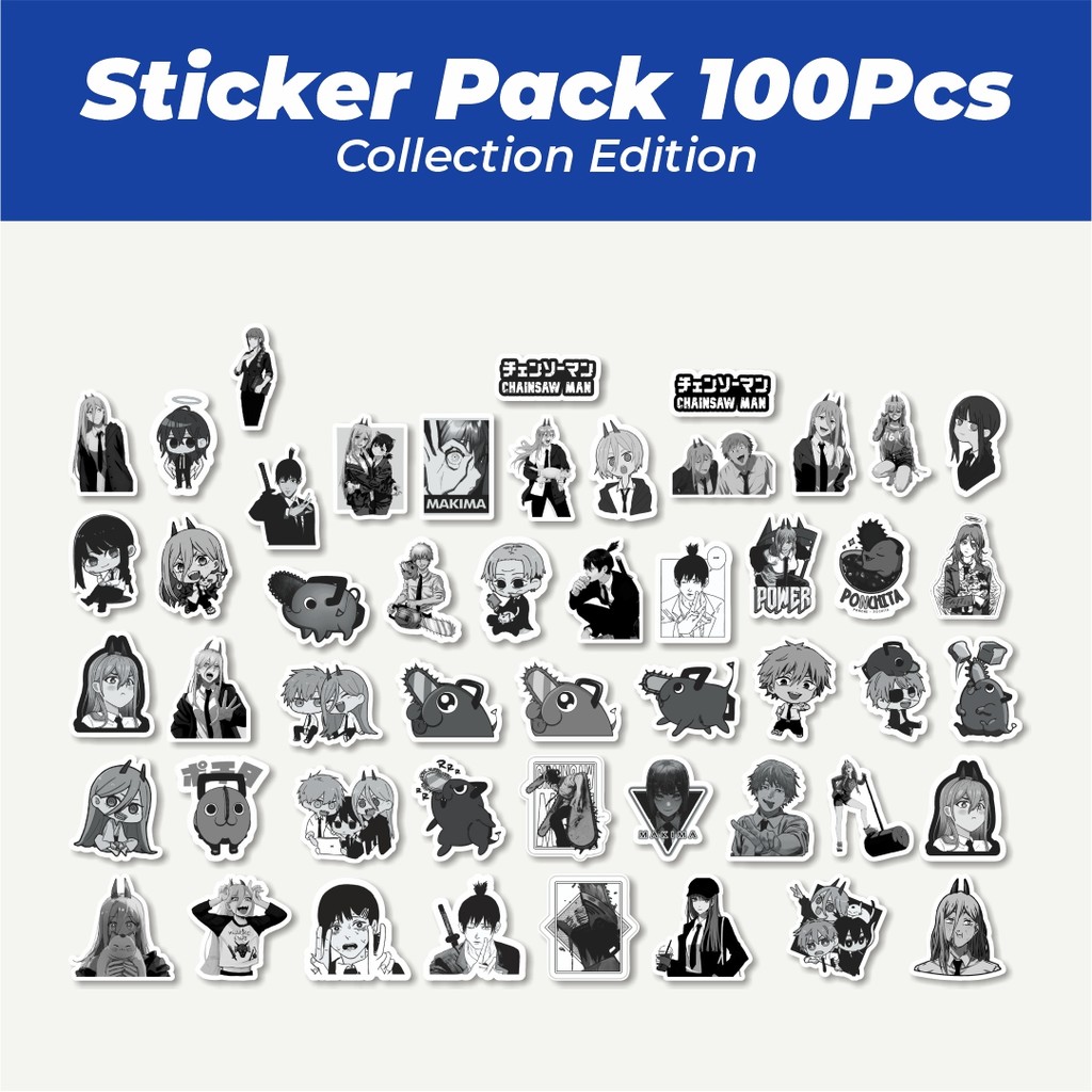 

Hot Stiker Anime Chainsaw Man Classical Black & White Lucu Anti Air Stikers Berperekat Waterproof Sticker Decal Buat Motor Helm Buku Journal Koper Casing HP Laptop Botol Minum