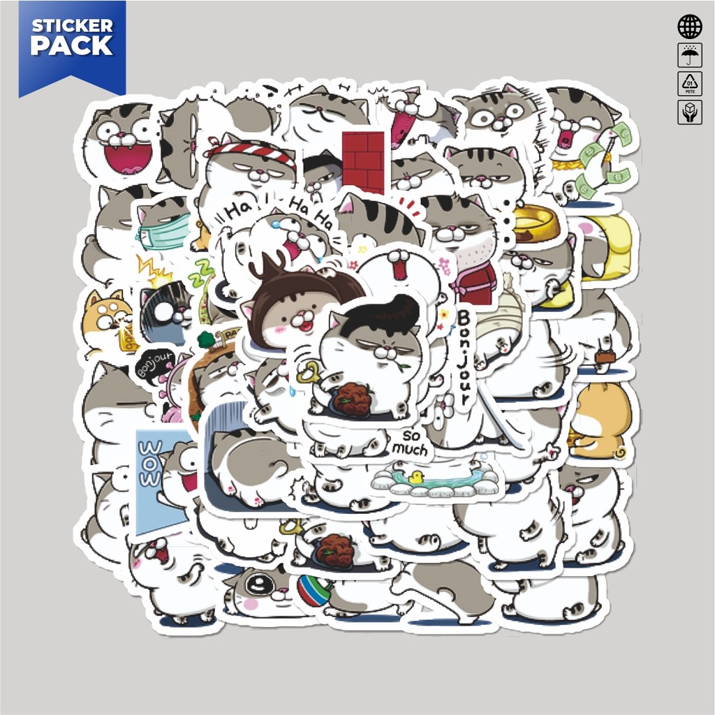 

[100PCS]Stiker Pack Stiker Kawaii Kittens Cats Pets [Kucing Peliharaan Lucu] Aesthetic Vinyl Anti Air Dekorasi Sticker Laptop Buku Journal Koper Helm Casing HP Gitar Helm Skateboard