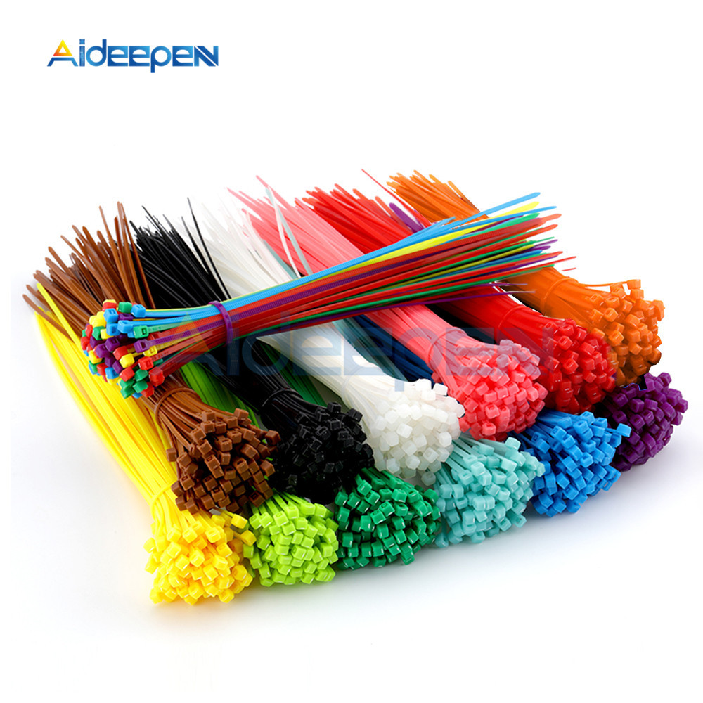 

100pcs/bag 200mm Self-locking Nylon Cable Ties 8inch 12 color Plastic Zip Tie Wire Binding Wrap Straps Fasten Cable