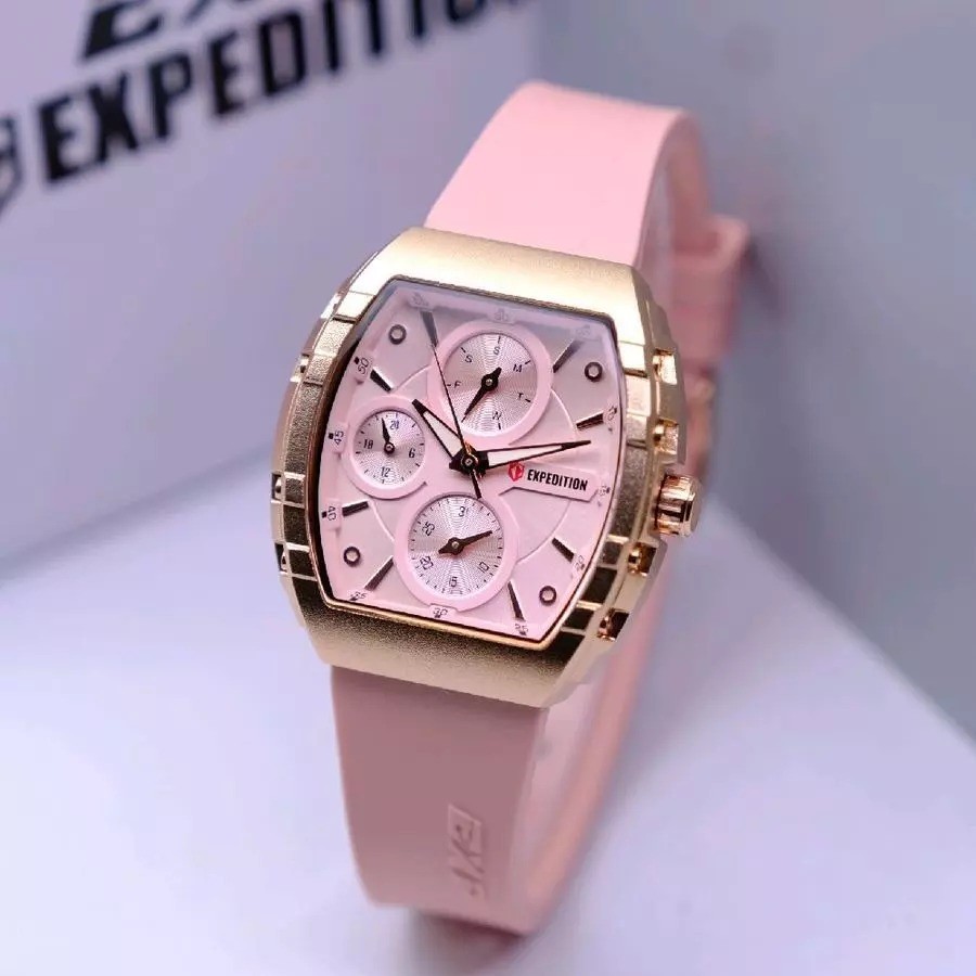 ORIGINAL Jam Tangan Wanita Expedition E 6782 / E6782  Garansi 1 Tahun - Tali Rubber