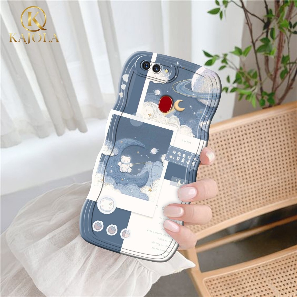 Case Gelombang Oppo A5S / A12 / A11K / A7 / F9 Motif Aesthetic Bahan Softcase silicon Lentur - Skin 
