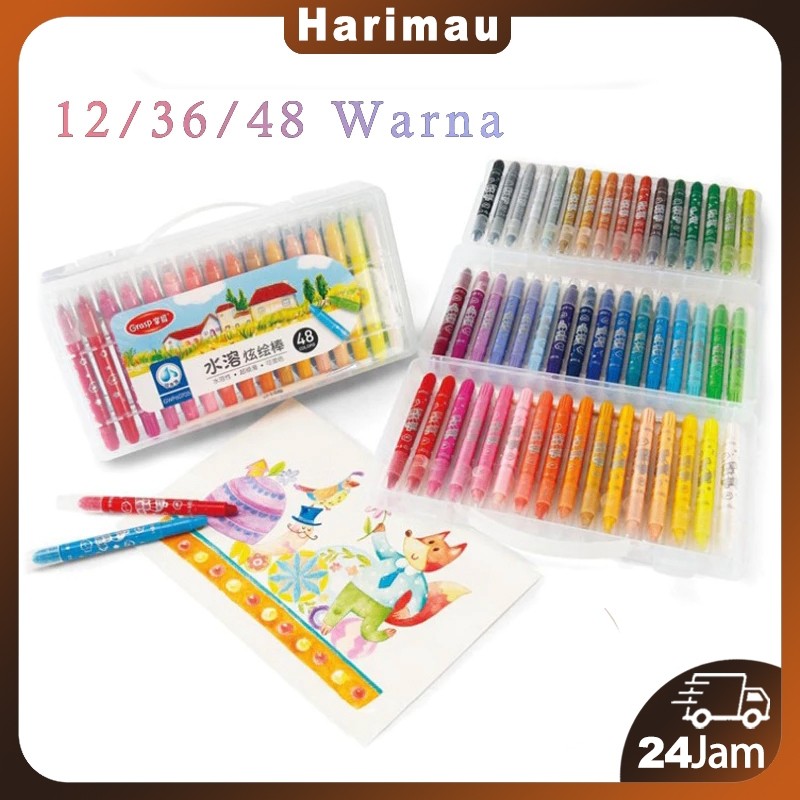 

New Crayon Grasp / Crayon Grasp Mata Sedang / Water Soluble Crayon / Krayon Warna / Silky CrayonPremium
