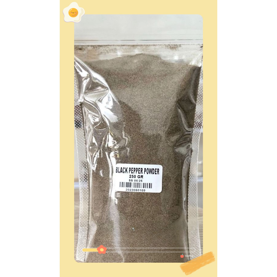 

Lada Hitam Bubuk 250 gr / Black Pepper Powder 250 gr / Merica Hitam Bubuk / Pepper Ground