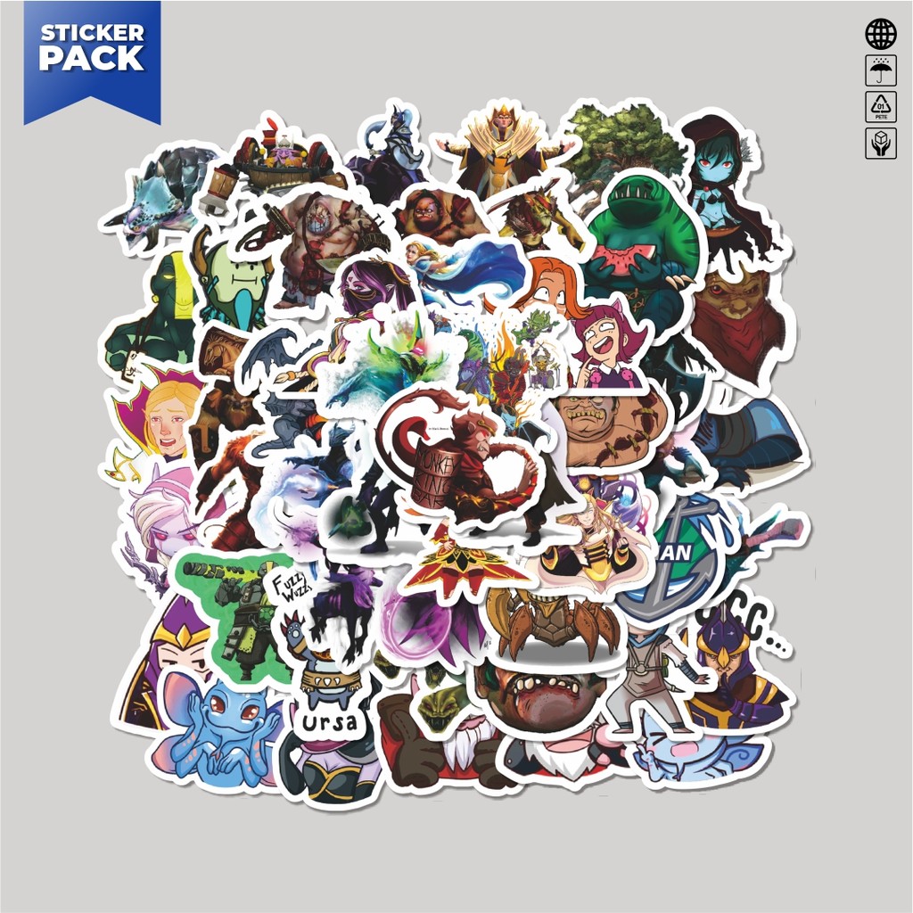 

[100PCS]Stiker Pack Stiker Defend Of The Ancient - DOTA Series 3 Aesthetic Vinyl Anti Air Dekorasi Sticker Laptop Buku Journal Koper Helm Casing HP Gitar Helm Skateboard
