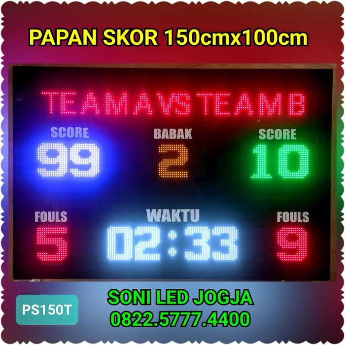 Papanskor Basket Futsal 150x100cm Led Papan skor digital garansi 1th - WIRELES