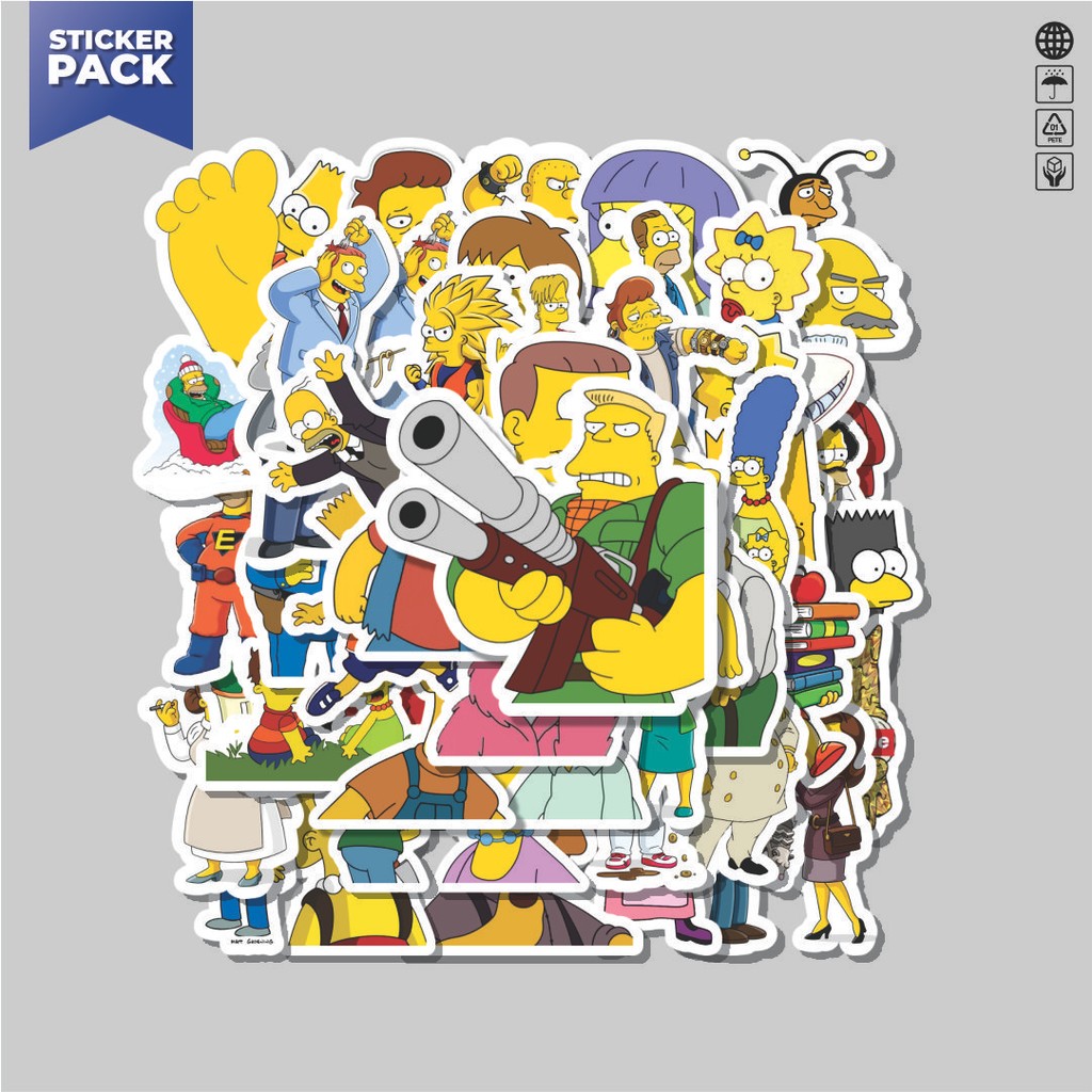 

[100PCS]Stiker Pack Stiker Kartun The Simpsons Series - Simpsons 3 Aesthetic Vinyl Anti Air Dekorasi Sticker Laptop Buku Journal Koper Helm Casing HP Gitar Helm Skateboard
